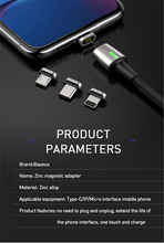 Cargar imagen en el visor de la galería, Cargador magnetico 3 en 1  (micro usb, tipo C, Apple)
