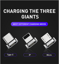 Cargar imagen en el visor de la galería, Cargador magnetico 3 en 1  (micro usb, tipo C, Apple)
